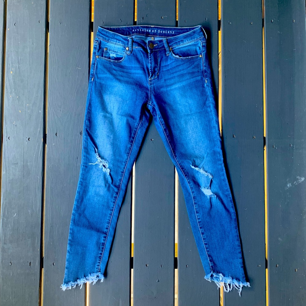 Articles Of Society Distressed Crop Jegging